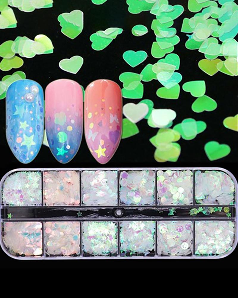 

1Box Sequins Nail Art Decoration, Multicolor