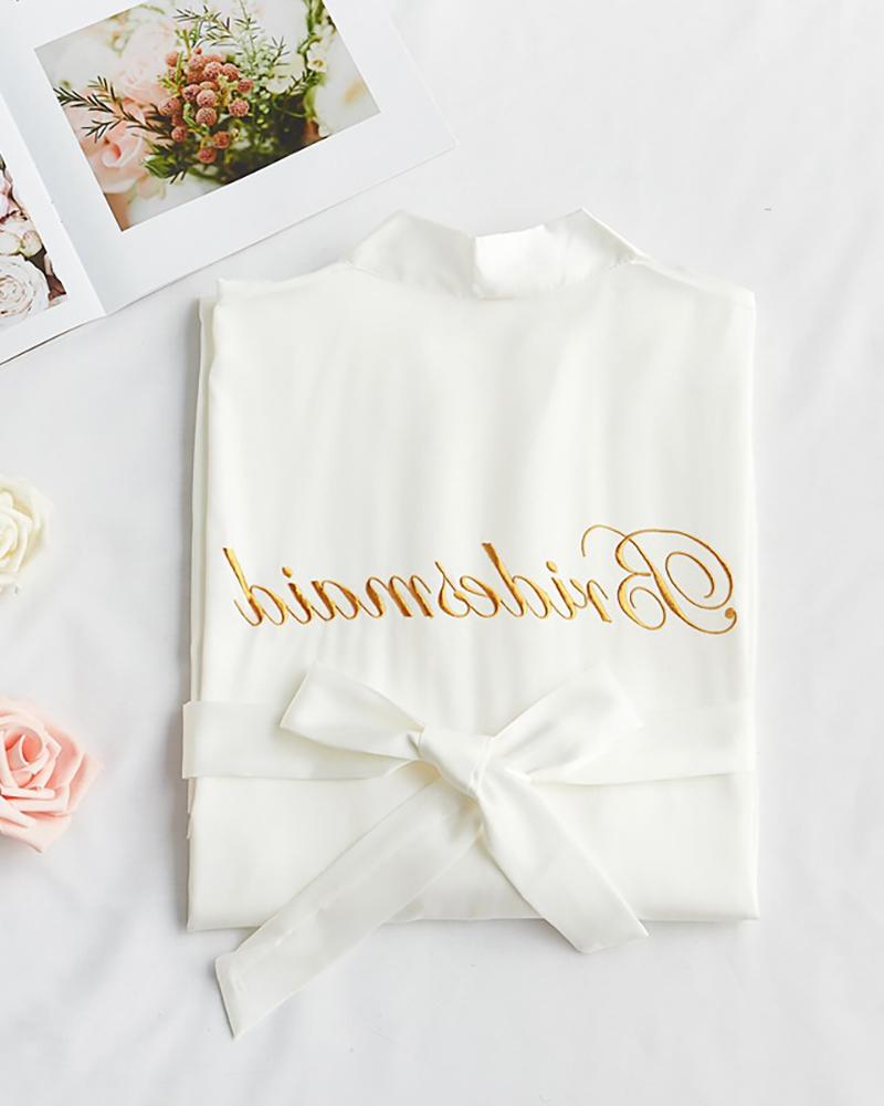 

Letter Print Wedding Robes For Bridesmaids, White