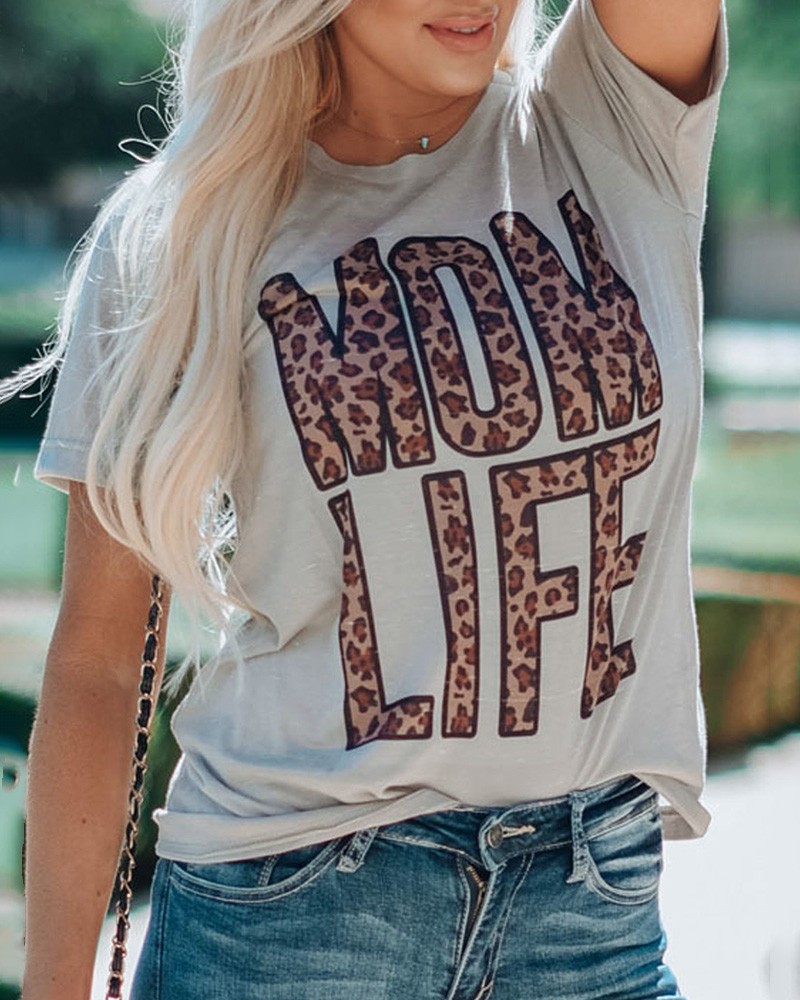 Blessed Mom Tank Top - Sunflower & Leopard Print Sleeveless Graphic Tee For Women, Casual Summer Top, Blue - View #7
