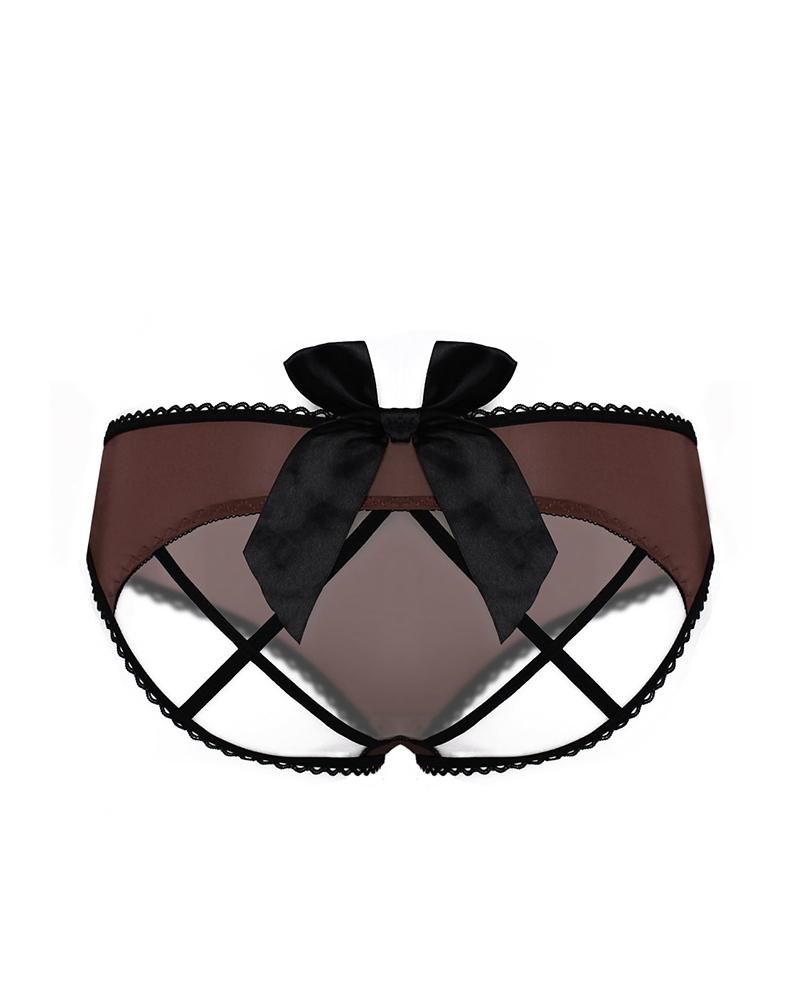 

Bowknot Cutout Bandage Panty, Coffee