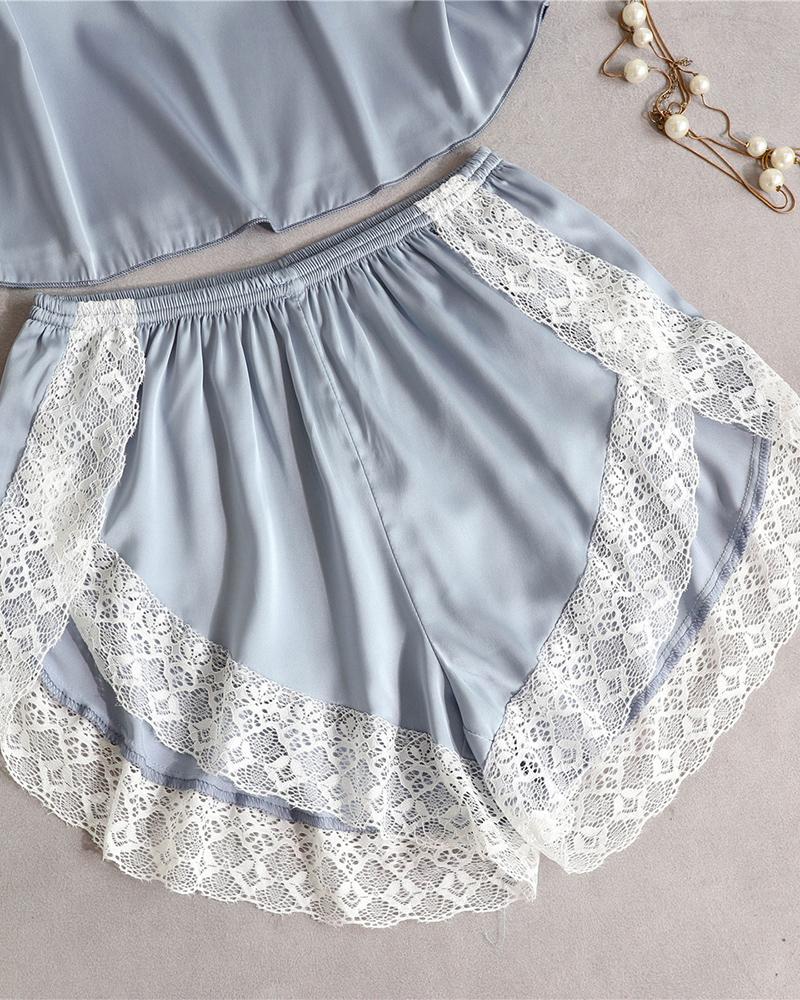 v neck lace trim cami