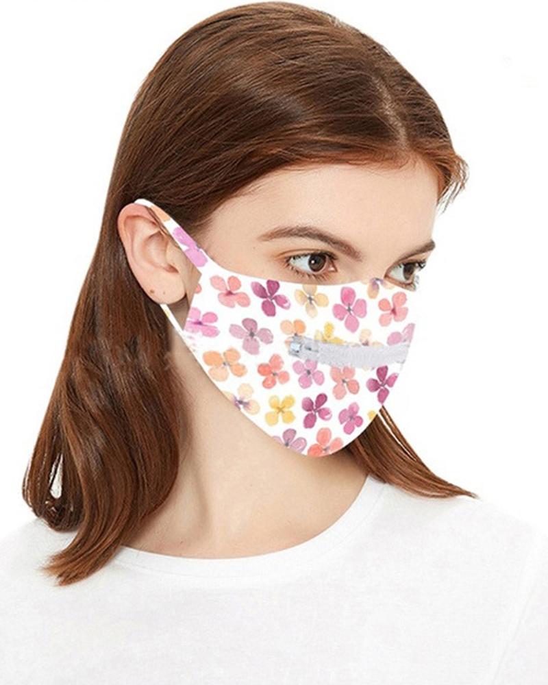 

Colorblock Zipper Front Mouth Mask, Purple