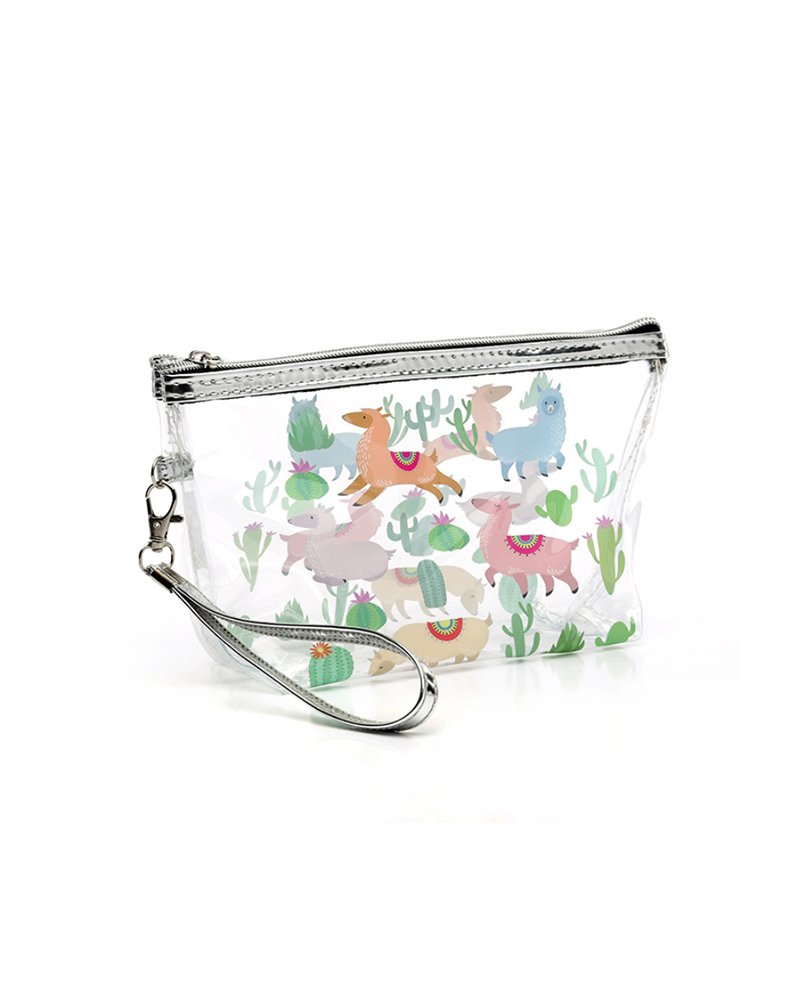 

Animal / Fruit Print Transparent Waterproof Makeup Bag, Style4