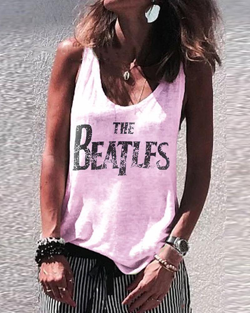 

The Beatles Tank Top, Pink