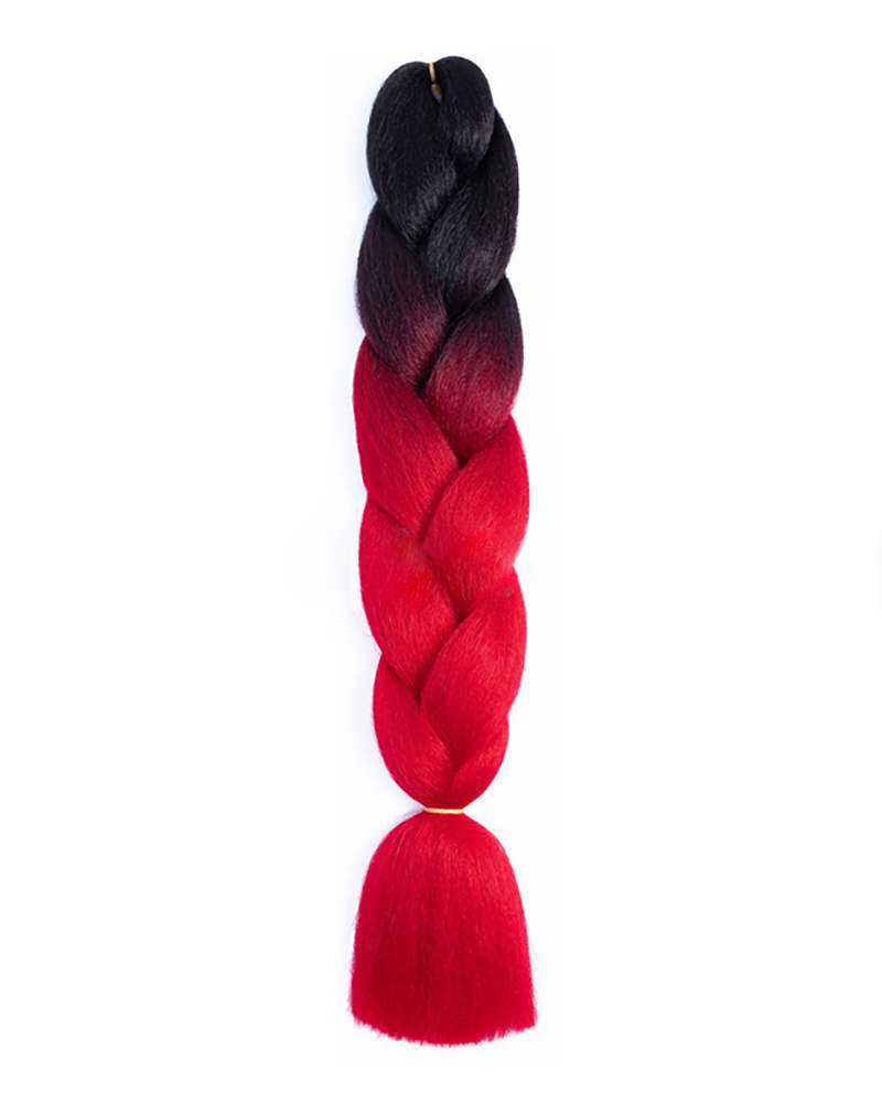 

24inch Crochet Hair Braids Jumbo Box Braids Ombre Synthetic Hair Braiding Hair 1PC, Red