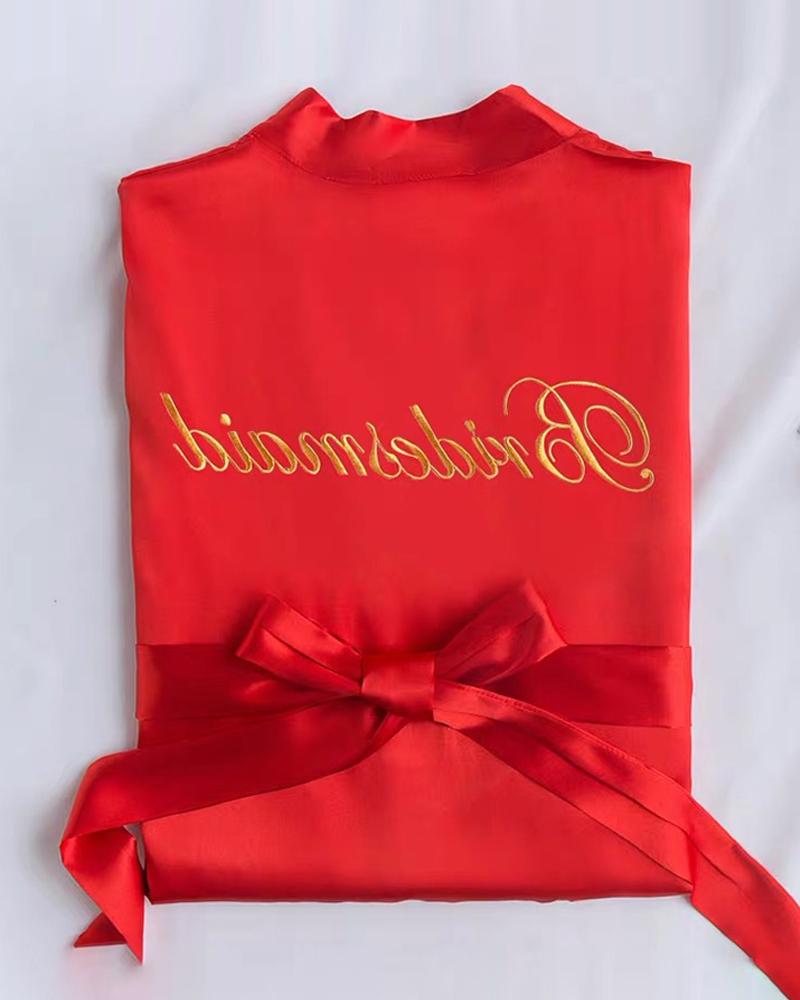 

Letter Print Wedding Robes For Bridesmaids, Red
