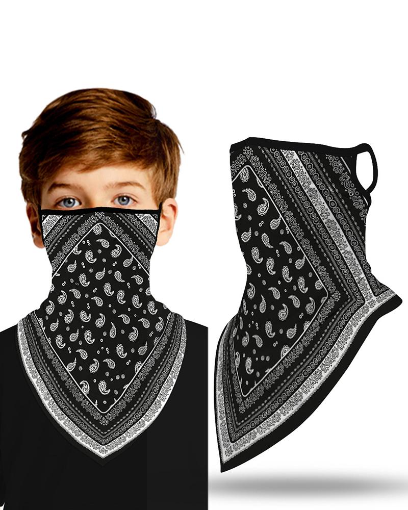 

Print Breathable Ear Loop Face Cover Windproof Outdoors, Black