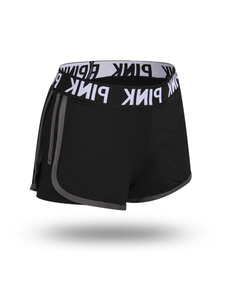 

Side Contrast Yoga Shorts, Gray