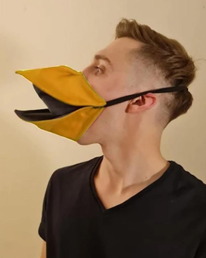 

Bird Mouth Pattern Breathable Face Mask, Yellow
