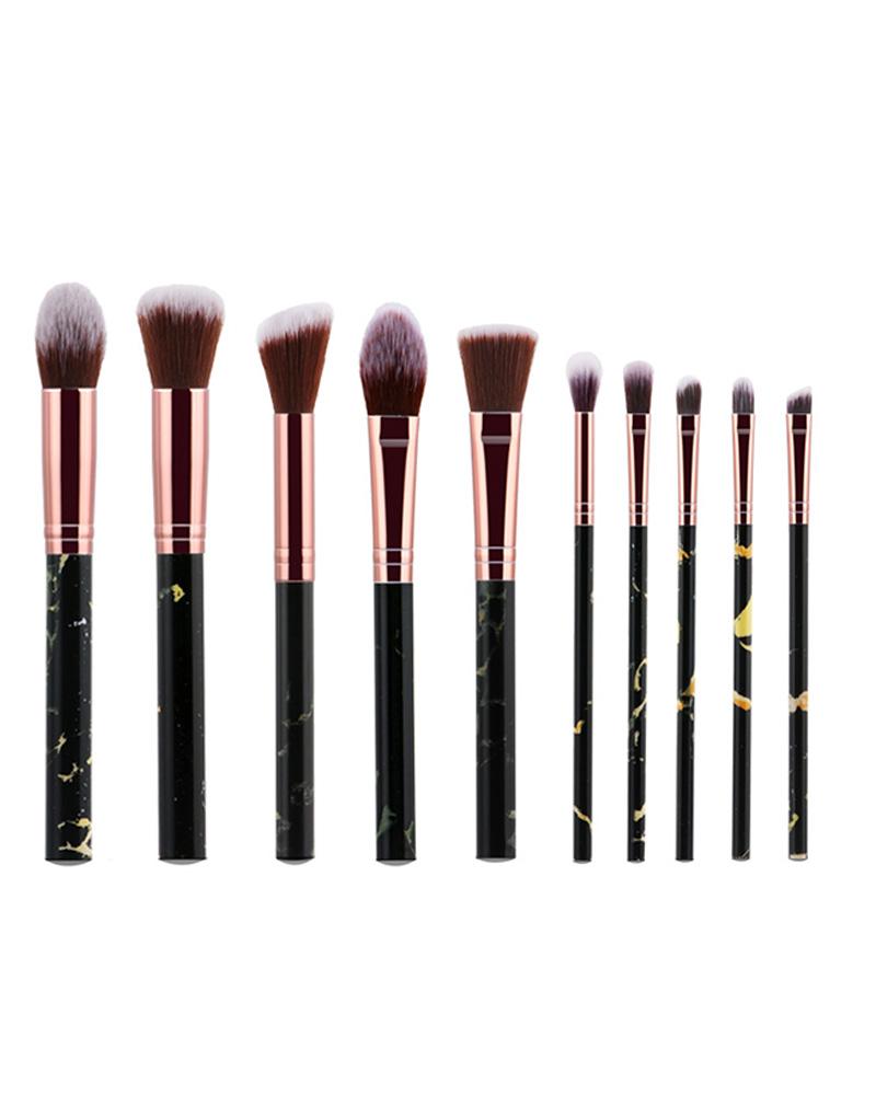 

Marble Handle Makeup Brush Set, Black