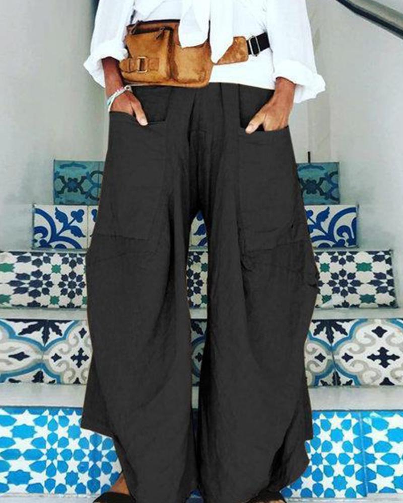 

Wide Leg Loose Pants, Black