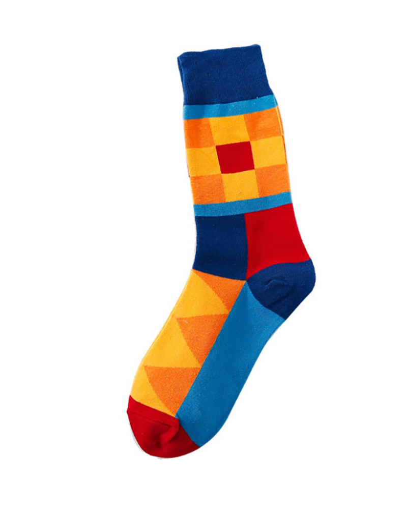 

1Pair Graphic Print Colorblock Crew Socks, Style2