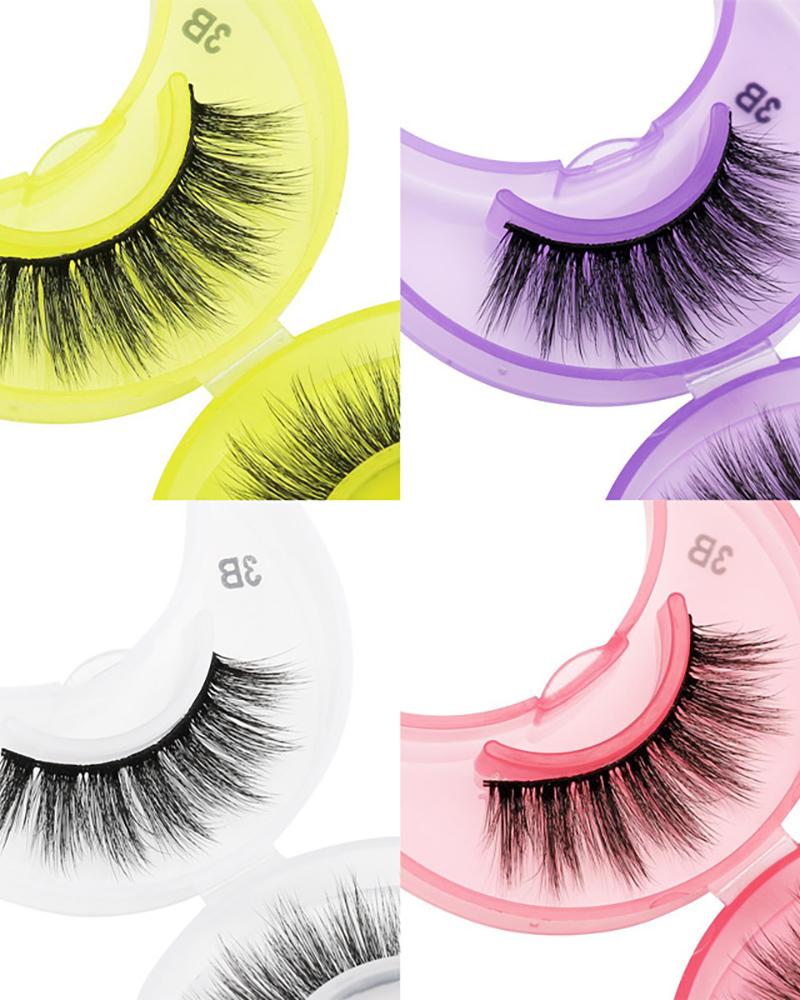 

1Pair 3D Natural Thick Fake Eyelashes With Case(Case Colors Sent Randomly, Style3