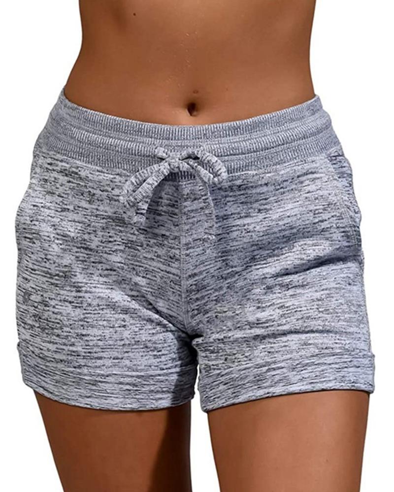 drawstring yoga shorts