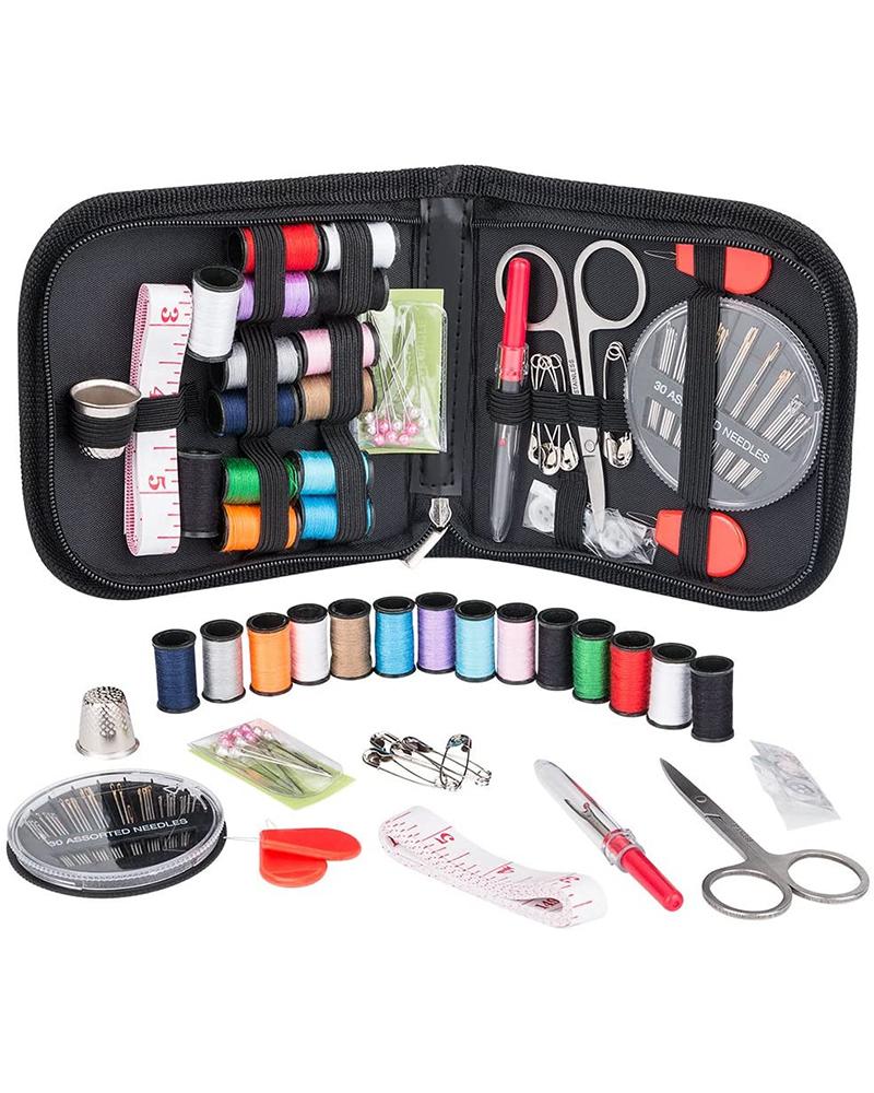 

Sewing Kit for Traveler Thimble Sewing Needles Tape Measure, Black