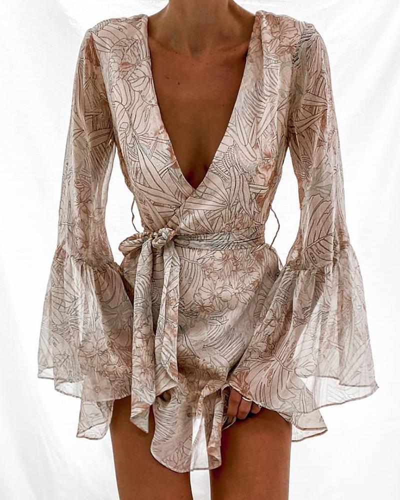 wrap dress bell sleeves