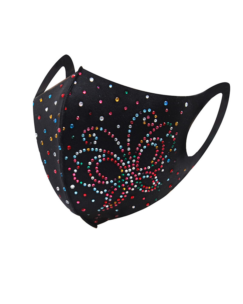 

Butterfly Pattern Studded Breathable Face Mask, Multicolor