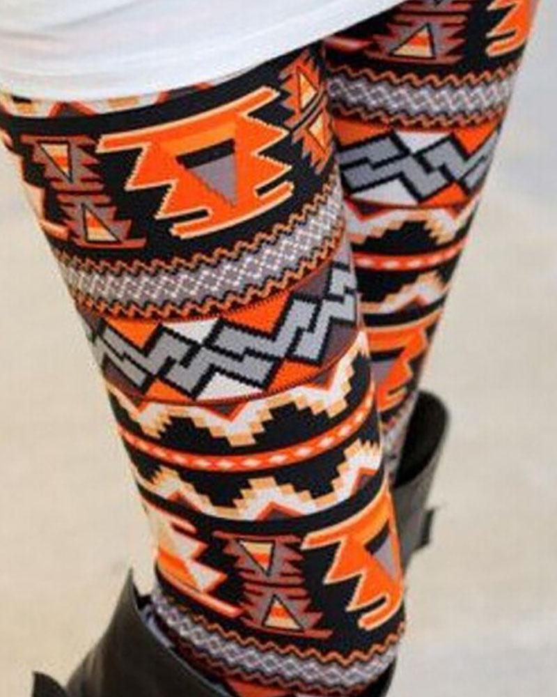 

Christmas Print High Waist Skinny Pants, Style5