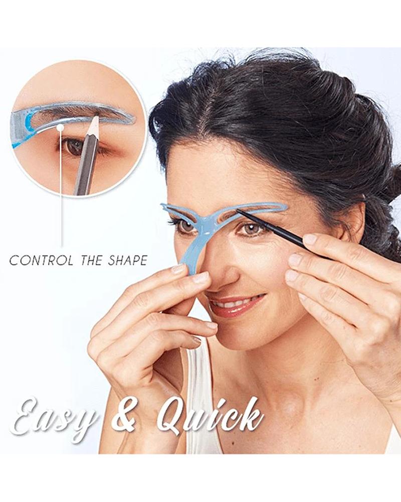 

1PCS Easy Eyebrow Shaper Reusable Eyebrow Stencil With Handle, Blue