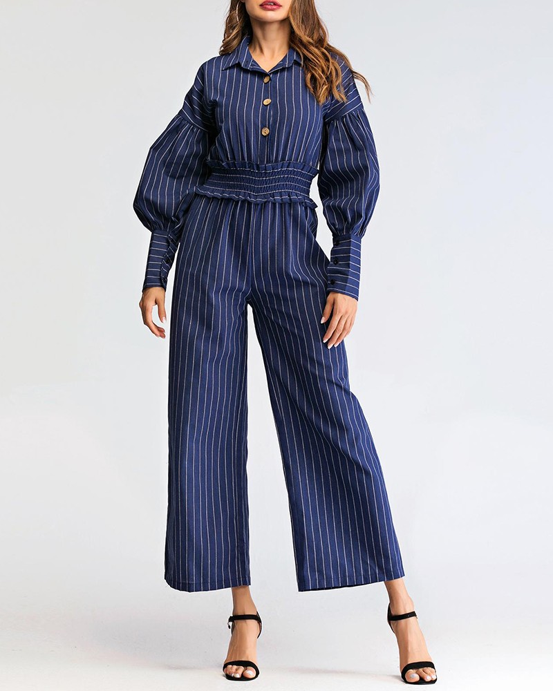 sleeve jumpsuit wide leg