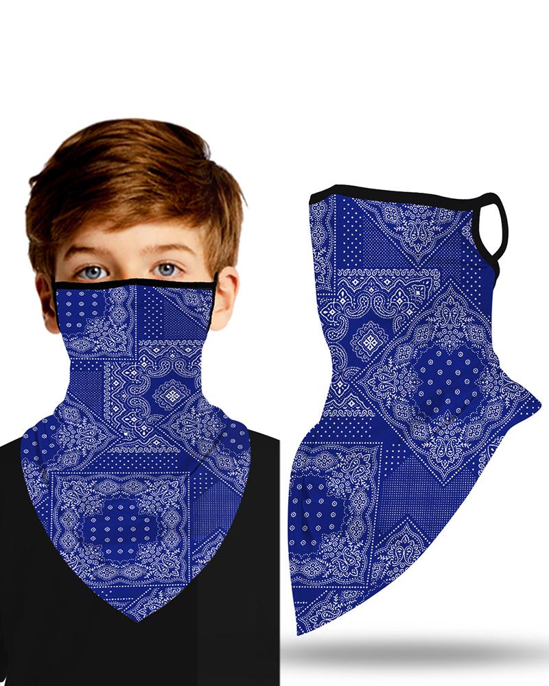 

Print Breathable Ear Loop Face Cover Windproof Outdoors, Blue