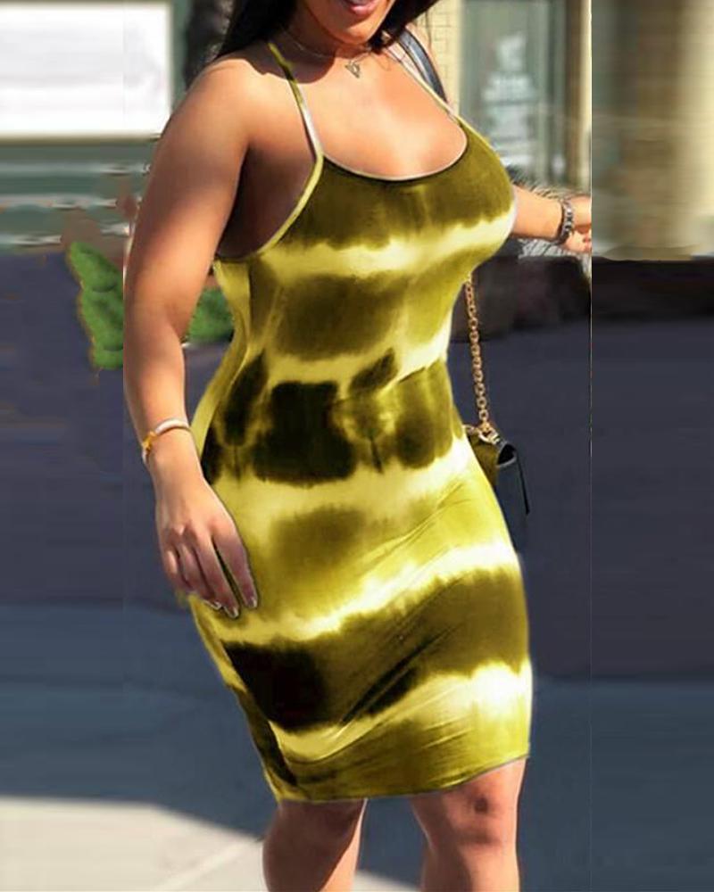 

Tie Dye Bodycon Cami Dress, Yellow