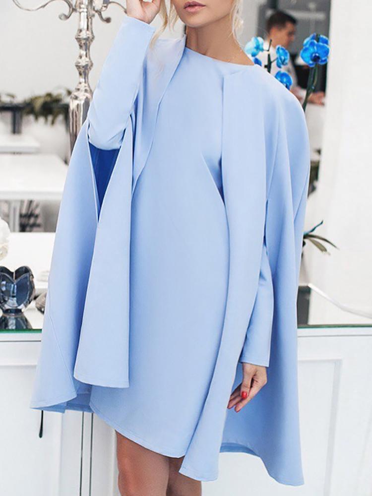baby blue cape dress