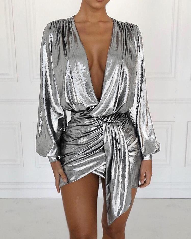 metallic party dress