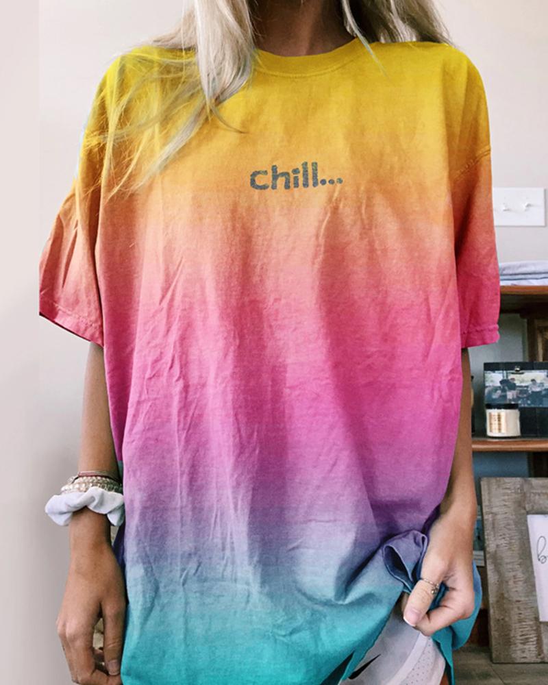 

Multicolor Print Round Neck T-shirt