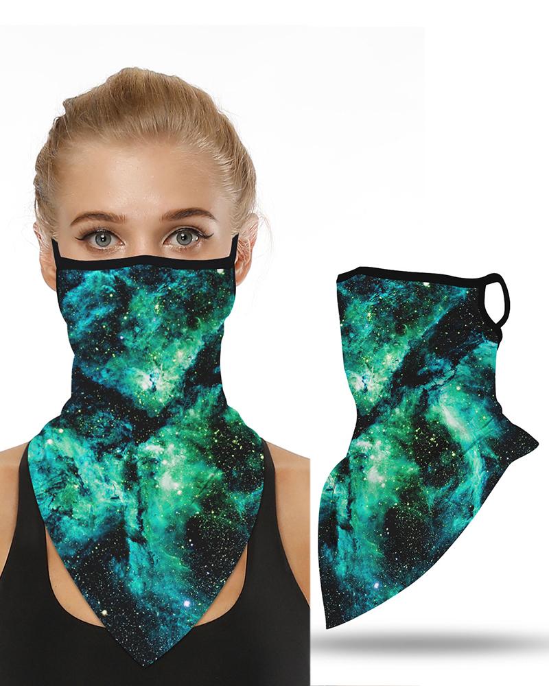 

Print Breathable Ear Loop Face Cover Windproof Motorcycling Dust Outdoors, Green
