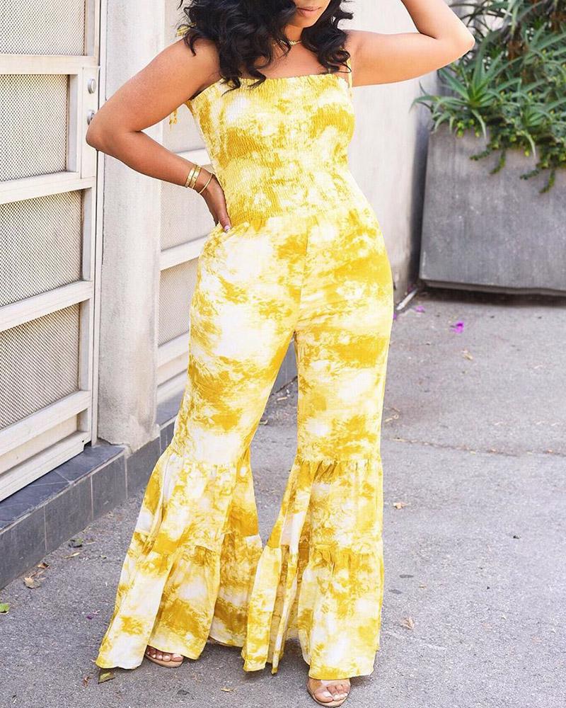 tie dye bell bottom jumpsuit