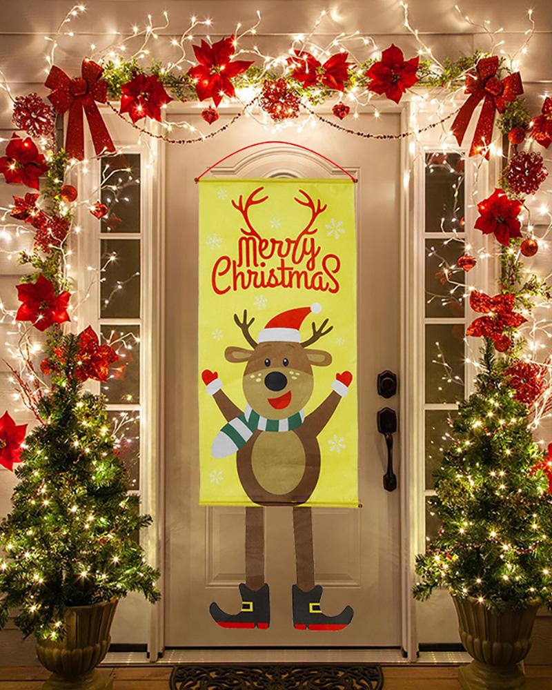 

1PCS Christmas Porch Door Banner Hanging Ornament, Yellow