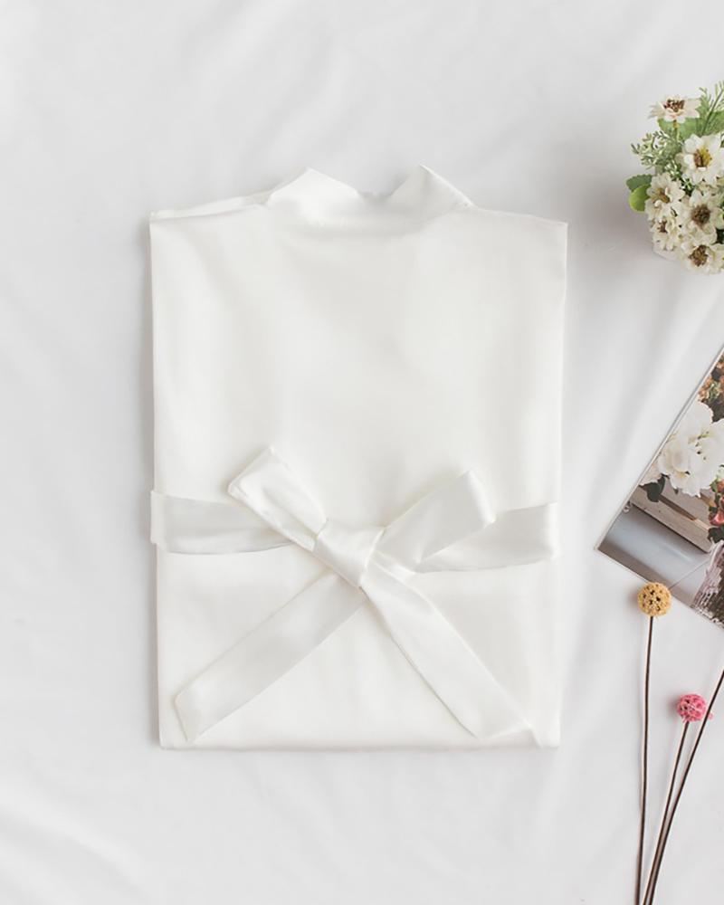 

Plain Satin Wedding Bridesmaid Bride Robe, White