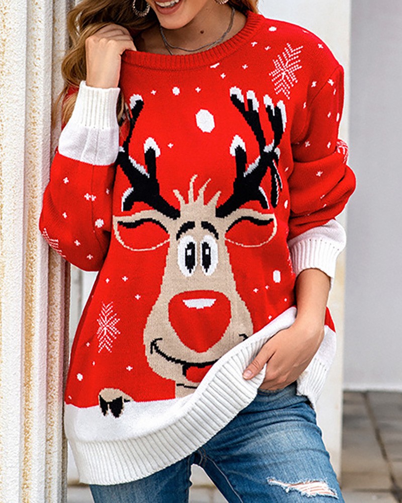 Christmas Moose Print Dress
