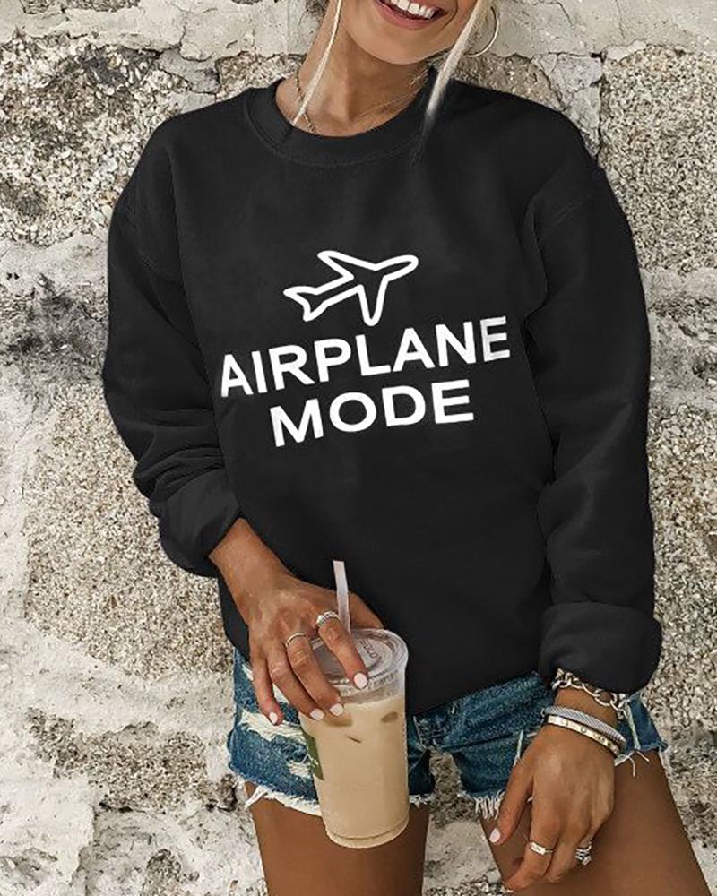 

Letter / Lip / Cheetah Print Long Sleeve Casual Sweatshirt, Style2