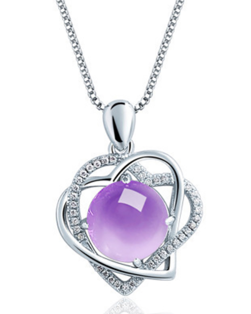 

Double Heart Crystal Pendant Necklace, Style7