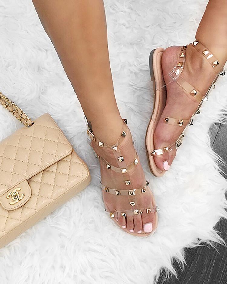 sandals with transparent strap