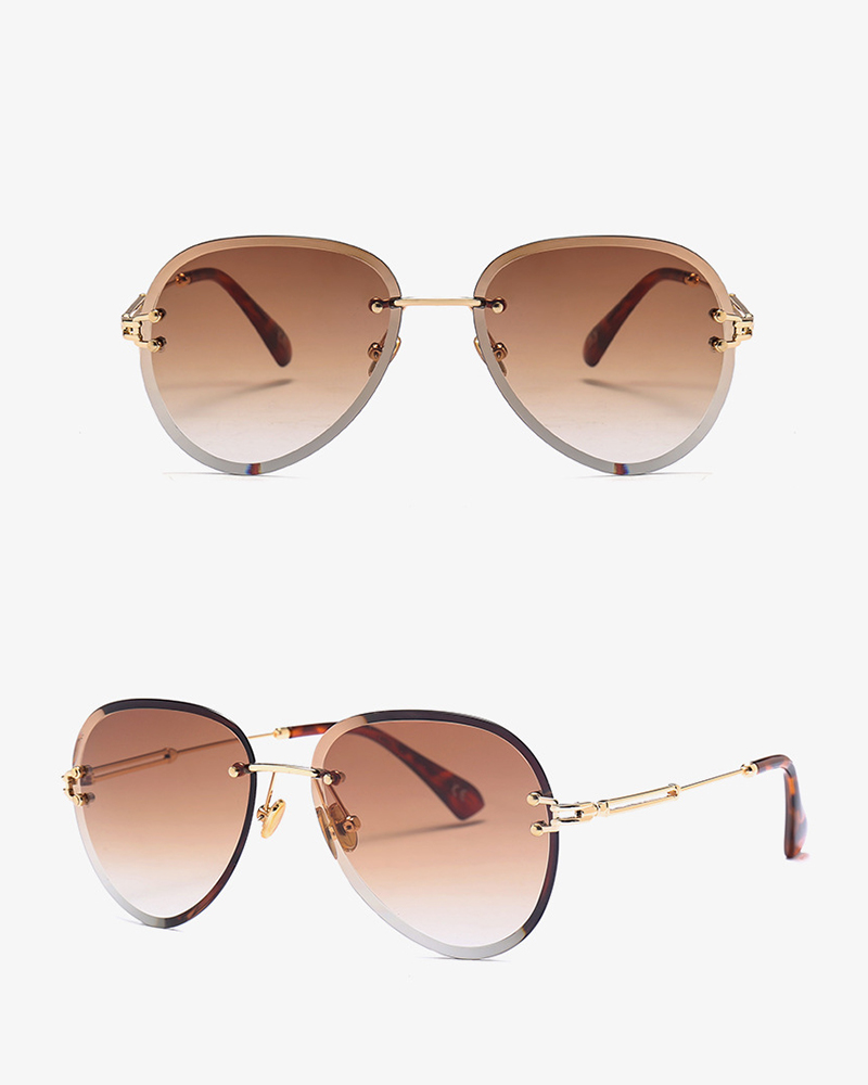 

Round Flexible Metal Frame Sunglasses, Coffee
