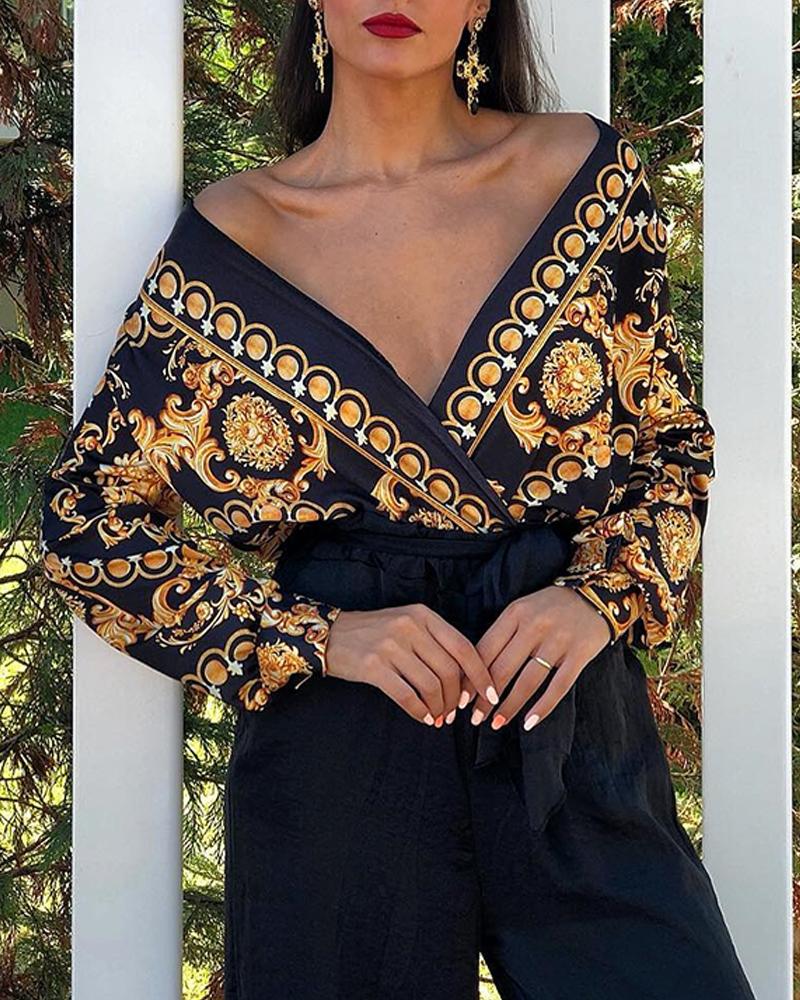 baroque print jumpsuit