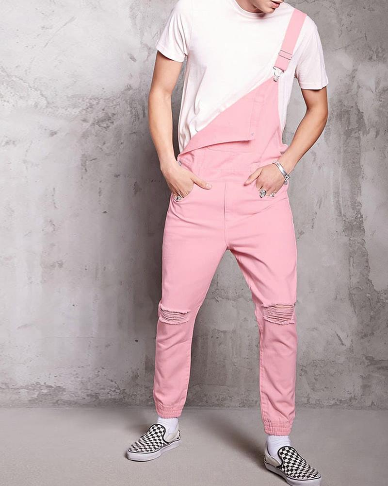 

Vintage Pink Ripped Jumpsuit Overall