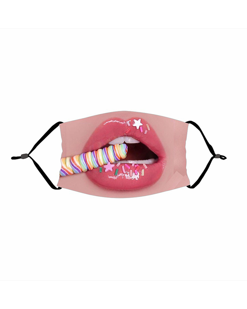 

Funny Mouth Print PM 2.5 Face Mask With Filter, Style14