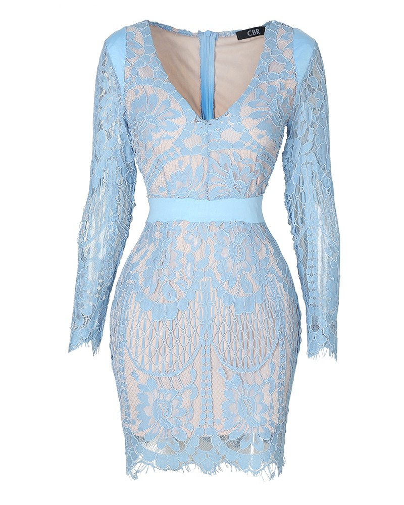 eyelash lace overlay plunge neck bodycon dress