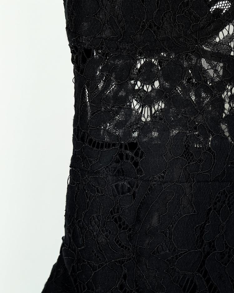 eyelash lace crochet side slit bodycon dress