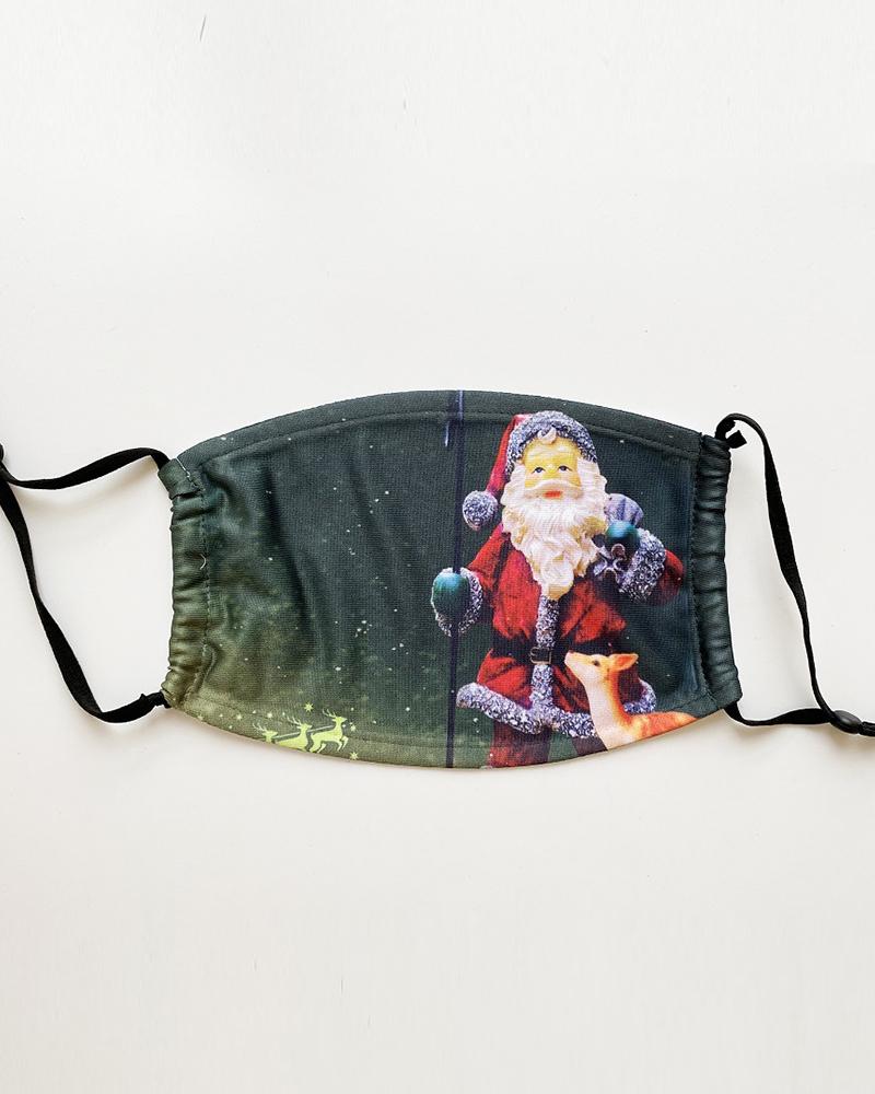 

Christmas Santa Reindder Print PM 2.5 Face Mask With Fliter For Kids, Style8