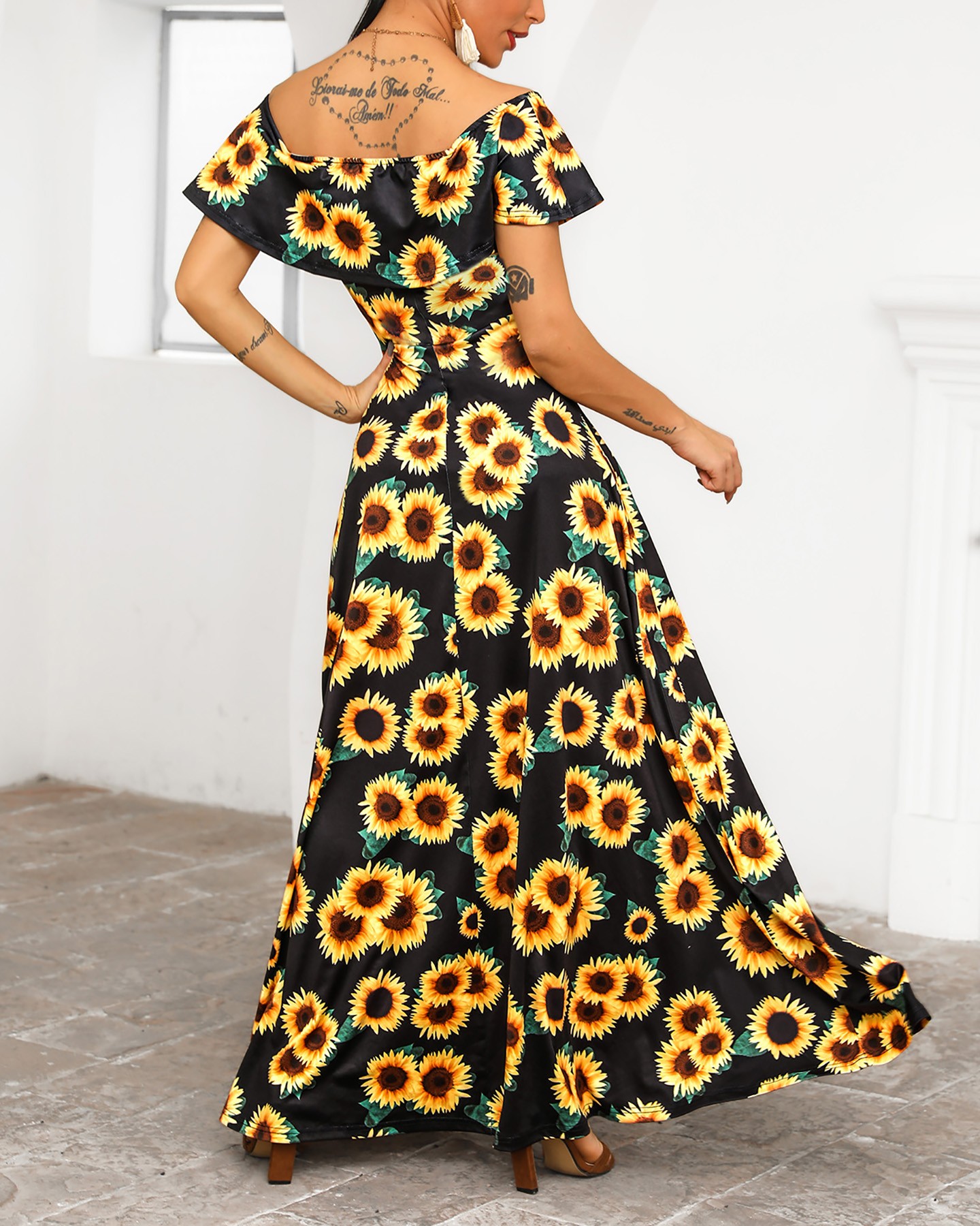sunflower maxi dress