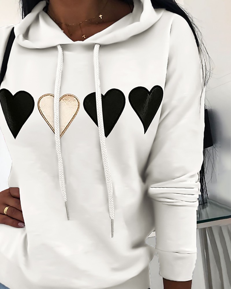 heart print sweatshirt