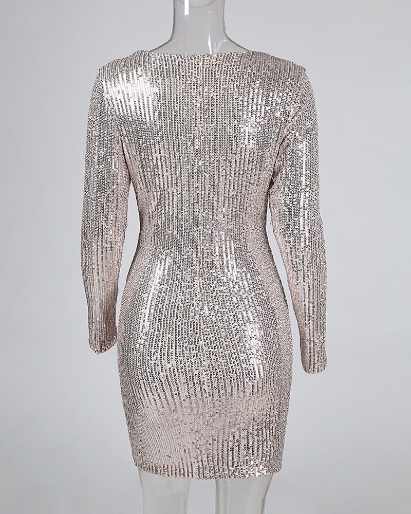 surplice ruched single breasted decorative button plain bodycon dress