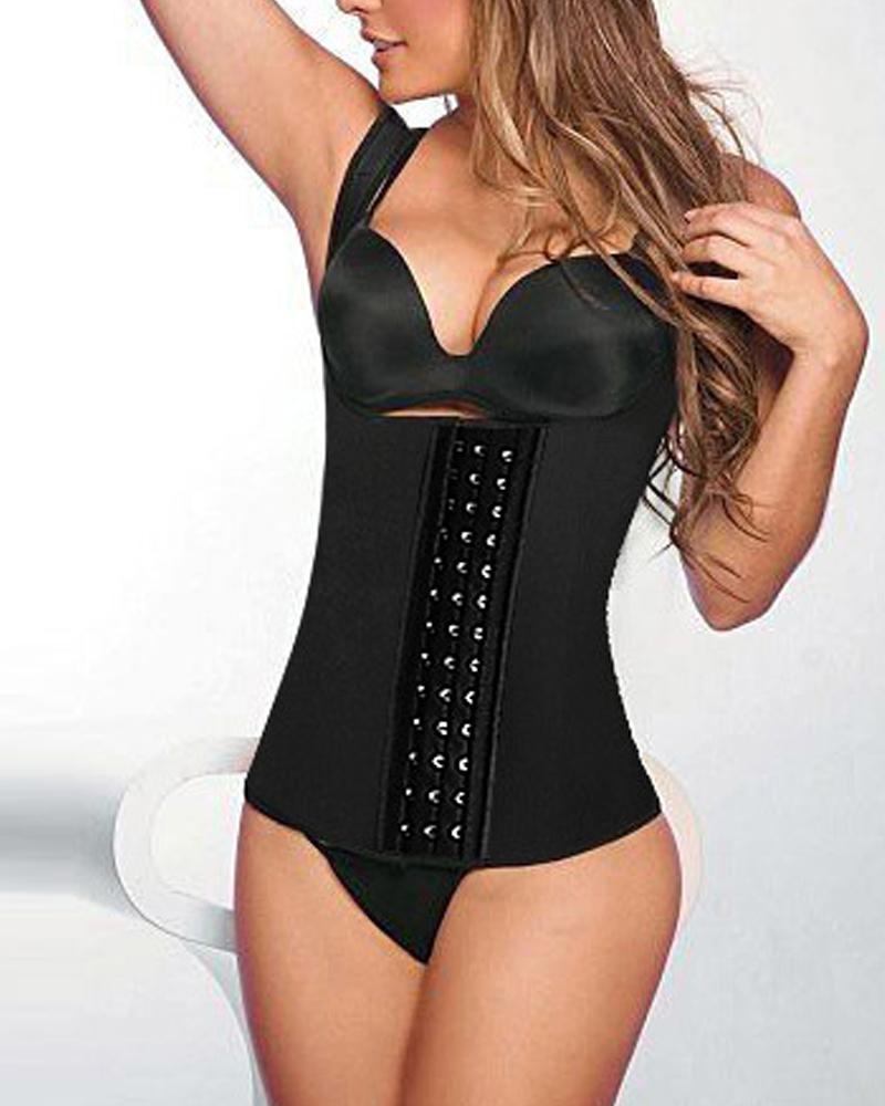 

Colorblock Skinny Strap Corsets, Black