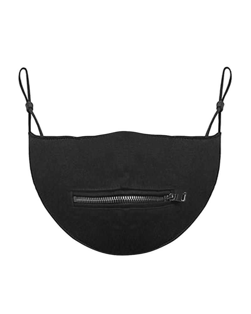 

Solid Washable Zipper Mask, Black