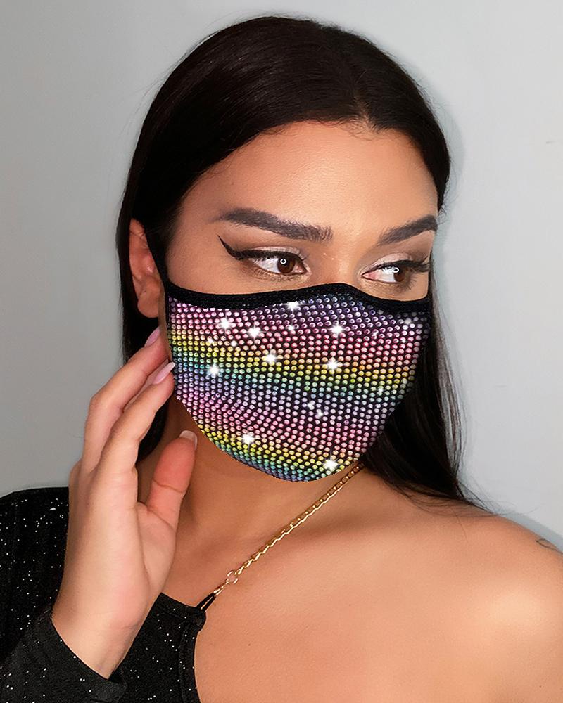 

Studded Colorblock Breathable Face Mask, Multicolor